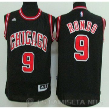 Camiseta Bulls Rondo #9 Negro