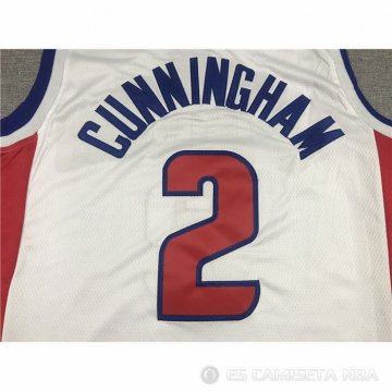 Camiseta Cade Cunningham NO 2 Detroit Pistons Association Blanco