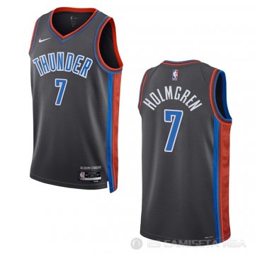 Camiseta Chet Holmgren #7 Oklahoma City Thunder Ciudad 2022-23 Gris