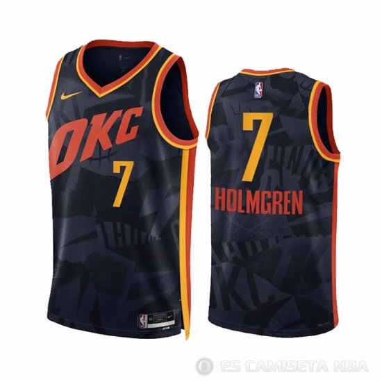 Camiseta Chet Holmgren #7 Oklahoma City Thunder Ciudad 2023-24 Negro - Haga un click en la imagen para cerrar