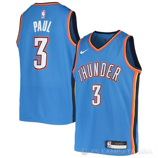 Camiseta Chris Paul #3 Oklahoma City Thunder Nino Icon Azul - Haga un click en la imagen para cerrar