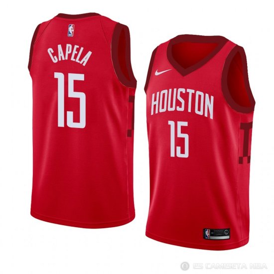 Camiseta Clint Capela #15 Houston Rockets Earned 2018-19 Rojo - Haga un click en la imagen para cerrar