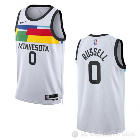 Camiseta D'angelo Russell #0 Minnesota Timberwolves Ciudad 2022-23 Blanco - Haga un click en la imagen para cerrar
