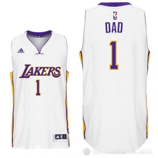 Camiseta Dad #1 Los Angeles Lakers Dia del Padre Blanco - Haga un click en la imagen para cerrar