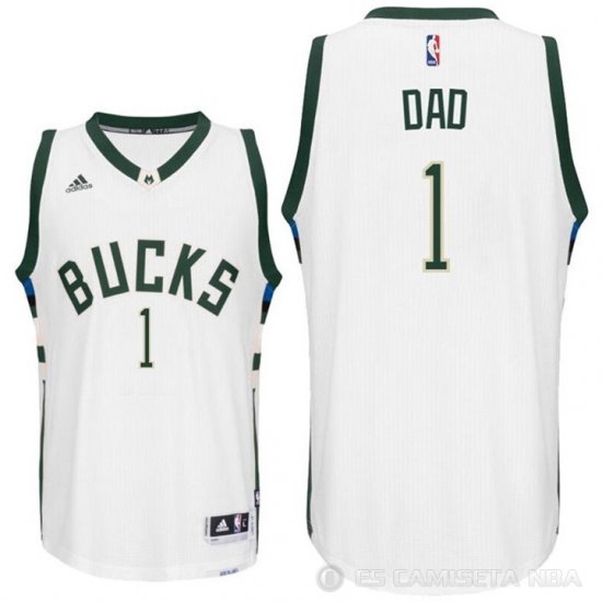 Camiseta Dad #1 Milwaukee Bucks Dia del Padre Blanco - Haga un click en la imagen para cerrar