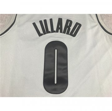 Camiseta Damian Lillard NO 0 Portland Trail Blazers Earned 2020-21 Gris