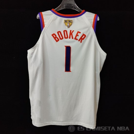 Camiseta Devin Booker #1 Phoenix Suns Association Autentico 2021 Blanco - Haga un click en la imagen para cerrar
