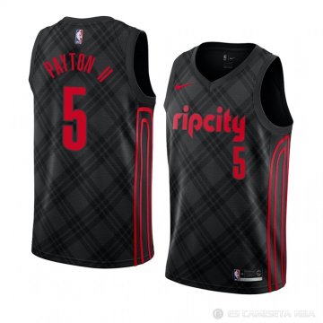 Camiseta Gary Payton II #5 Portland Trail Blazers Ciudad 2018 Negro