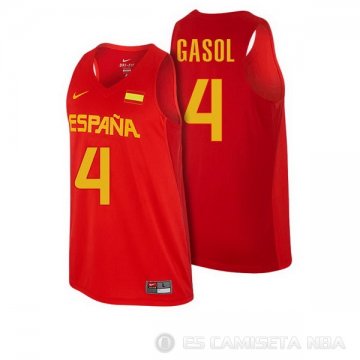 Camiseta Gasol #4 Espana Rojo 2016