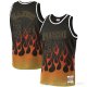 Camiseta Hakeem Olajuwon NO 34 Houston Rockets Flames Negro