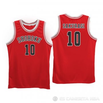 Camiseta Hanamichi Sakuragi NO 10 Shohoku Rojo