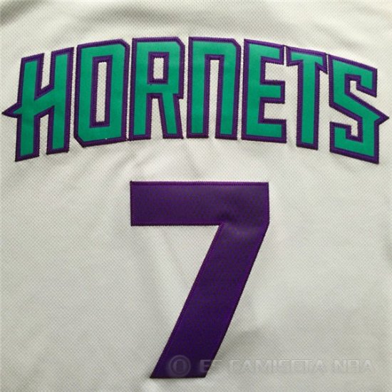 Camiseta Retro Lin #7 Charlotte Hornets Blanco - Haga un click en la imagen para cerrar