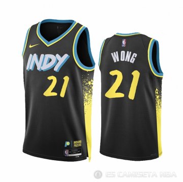Camiseta Isaiah Wong #21 Indiana Pacers Ciudad 2023-24 Negro