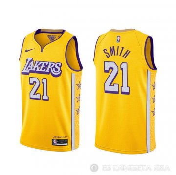 Camiseta J.r. Smith #21 Los Angeles Lakers Ciudad 2020 Amarillo