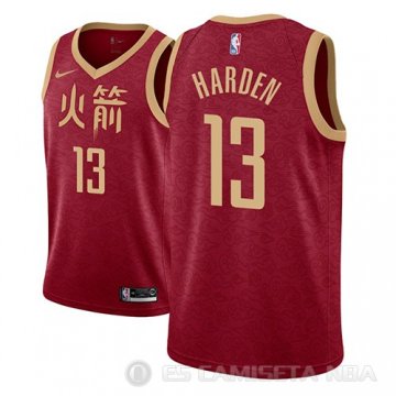 Camiseta James Harden #13 Houston Rockets Ciudad 2018-19 Rojo