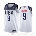 Camiseta Jaylen Brown #9 USA 2019 FIBA Basketball World Cup Blanco