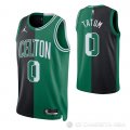 Camiseta Jayson Tatum #0 Boston Celtics Split Negro Verde