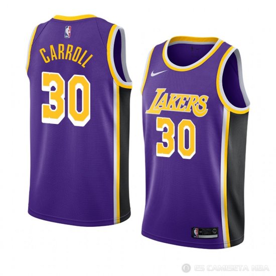 Camiseta Jeffrey Carroll #30 Los Angeles Lakers Statement 2018-19 Violeta - Haga un click en la imagen para cerrar