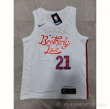 Camiseta Joel Embiid #21 Philadelphia 76ers Ciudad 2022-23 Blanco