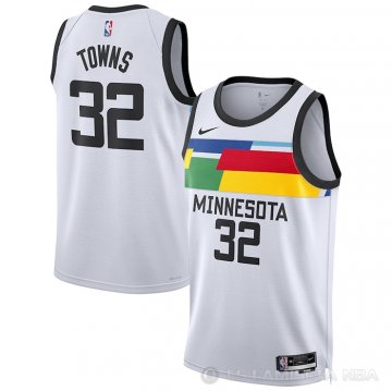 Camiseta Karl-Anthony Towns #32 Minnesota Timberwolves Ciudad 2022-23 Blanco