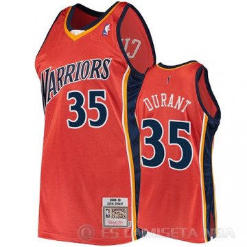 Camiseta Kevin Durant #35 Golden State Warriors 2009-10 Hardwood Classics Naranja
