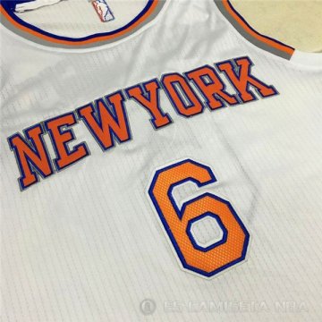 Camiseta Knicks #6 Porzingis Blanco