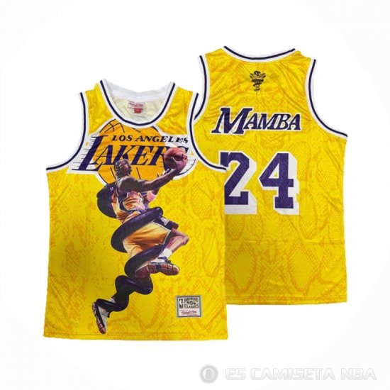 Camiseta Kobe Bryant #24 Los Angeles Lakers Mamba Amarillo - Haga un click en la imagen para cerrar