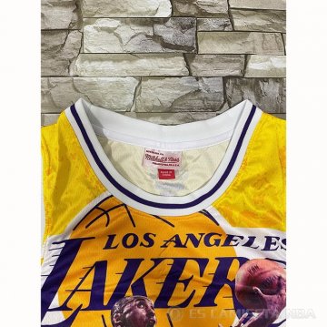 Camiseta Kobe Bryant #24 Los Angeles Lakers Mamba Amarillo