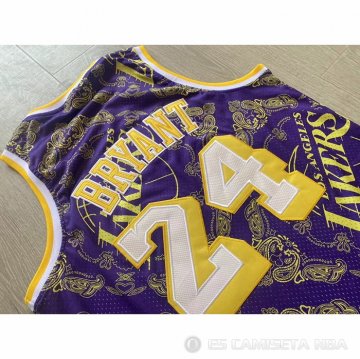Camiseta Kobe Bryant #24 Los Angeles Lakers Mitchell & Ness 2007-08 Violeta2