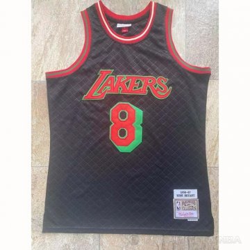 Camiseta Kobe Bryant NO 8 Los Angeles Lakers Mitchell & Ness 1996-97 Negro