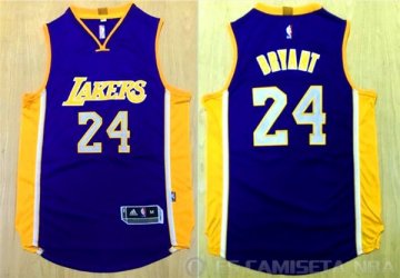 Camiseta Lakers Bryant Autentico #24 Purpura