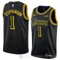 Camiseta Lance Stephenson #1 Los Angeles Lakers Ciudad 2018 Negro