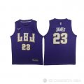 Camiseta Lebron James #23 LBJ Los Angeles Lakers Violeta