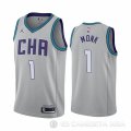 Camiseta Malik Monk #1 Charlotte Hornets Ciudad Edition Gris