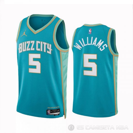 Camiseta Mark Williams #5 Charlotte Hornets Ciudad 2023-24 Verde - Haga un click en la imagen para cerrar