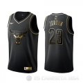 Camiseta Michael Jordan #23 Golden Edition Chicago Bulls Negro