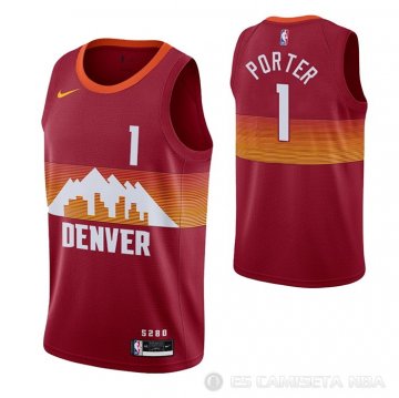 Camiseta Michael Porter NO 1 Denver Nuggets Ciudad 2020-21 Rojo