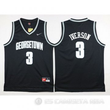 Camiseta Georgetown Iverson #3 NCAA Negro