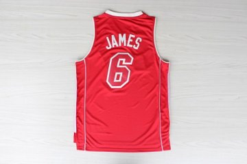 Camiseta James #6 Heats 2012 Navidad Rojo