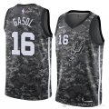 Camiseta Pau Gasol #16 San Antonio Spurs Ciudad 2018 Gris