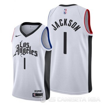 Camiseta Reggie Jackson #1 Los Angeles Clippers Classic 2019-20 Blanco