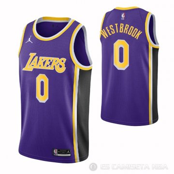 Camiseta Russell Westbrook #0 Los Angeles Lakers Statement 2021-22 Violeta