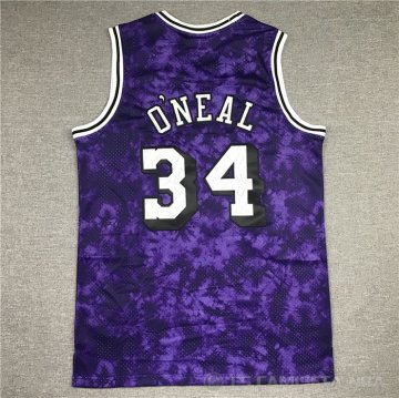 Camiseta Shaquille O'neal NO 34 Los Angeles Laker Galaxy Violeta