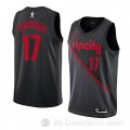 Camiseta Skal Labissiere #17 Portland Trail Blazers Ciudad 2019 Negro