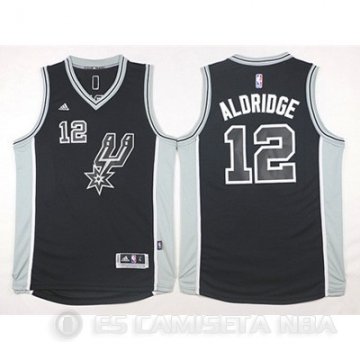 Camiseta Aldridge #12 San Antonio Spurs Negro