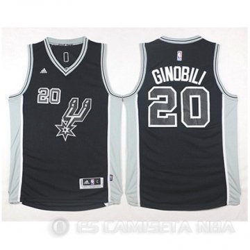 Camiseta Ginobili #20 San Antonio Spurs Negro