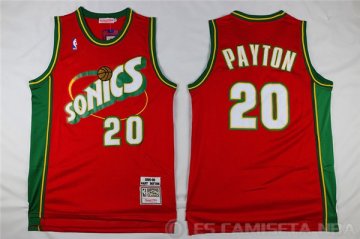 Camiseta Payton Sonics #20 Seattle SuperSonics Rojo