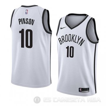 Camiseta Theo Pinson #10 Brooklyn Nets Association 2018 Blanco