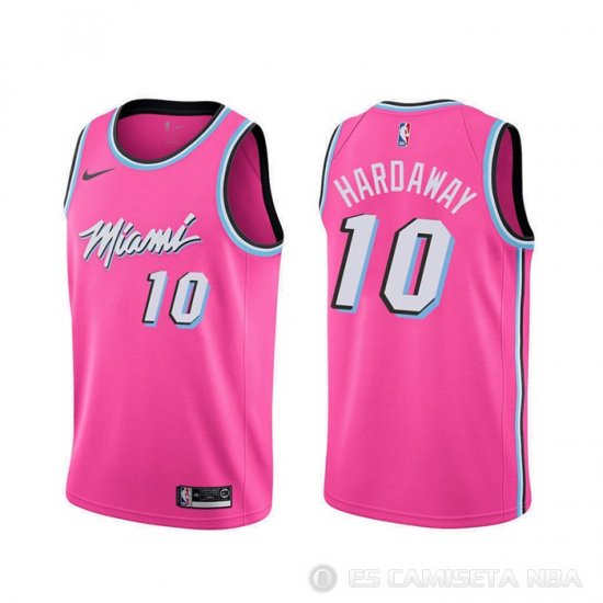Camiseta Tim Hardaway #10 Miami Heat Earned Rosa - Haga un click en la imagen para cerrar