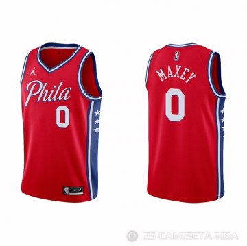 Camiseta Tyrese Maxey #0 Philadelphia 76ers Statement 2020-21 Rojo